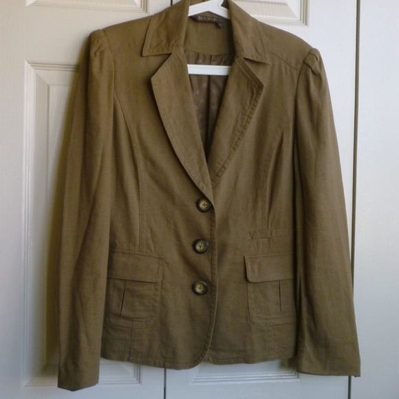 Tex by Max Azrio Linen Blend Blazer Tan/Camel - Picture 1 of 7